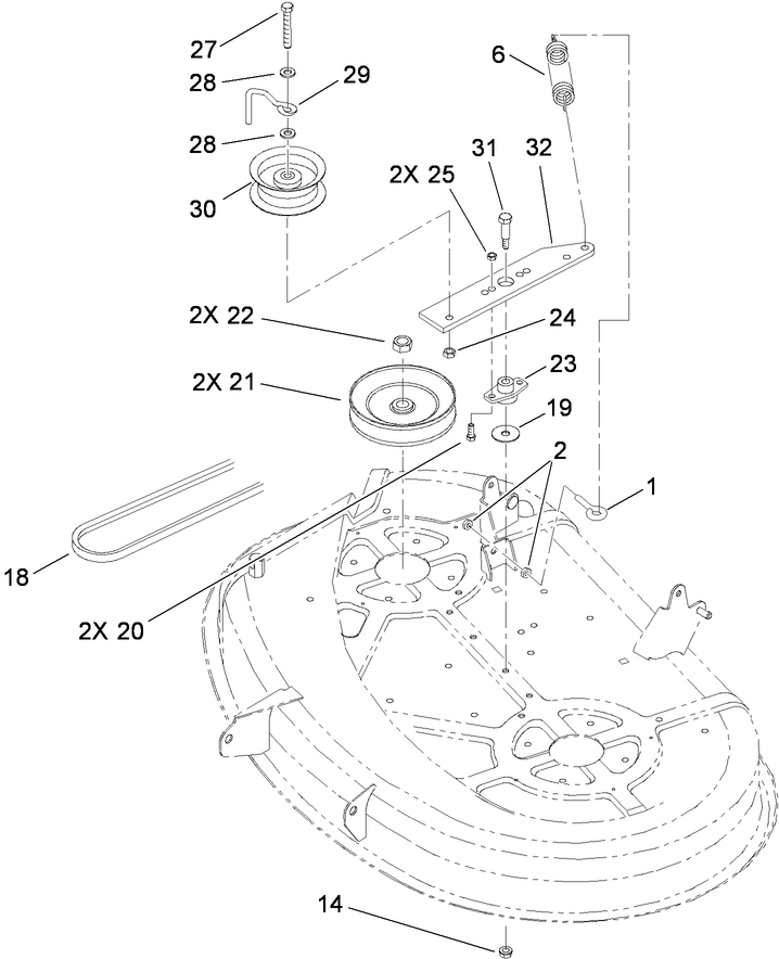 38 Inch Deck Blade Drive and Brake Assembly