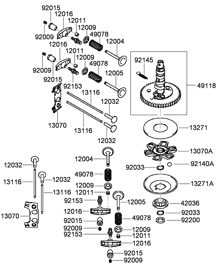 Valve and Camshaft Assembly  Kawasaki FH430V-ES28