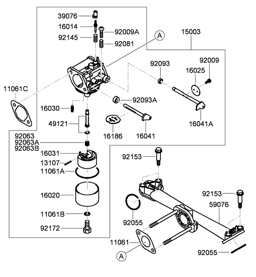 Carburetor Assembly  Kawasaki FH430V-ES28