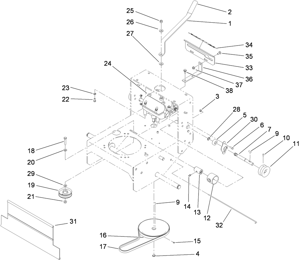 Transmission and Idler Pulley Assembly
