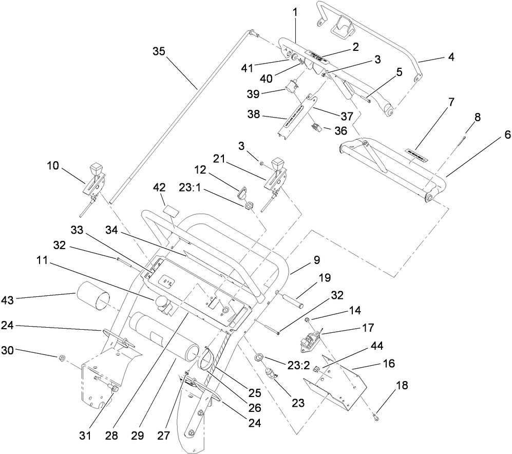 Handle and Control Panel Assembly