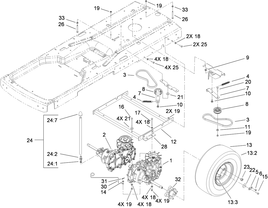 Hydro and Belt Drive Assembly