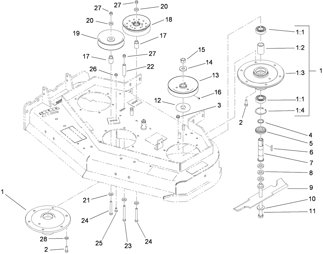 Sheave, Spindle and Blade Assembly