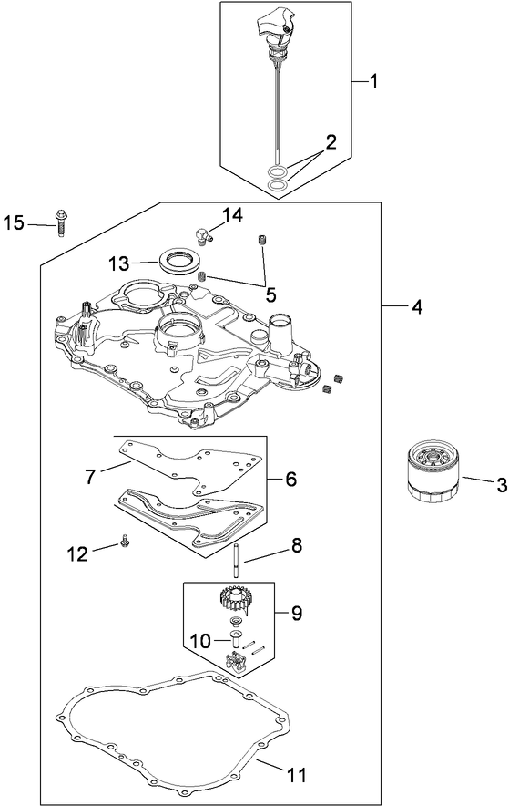 Oil Pan and Lubrication Assembly Kohler SV590-0212