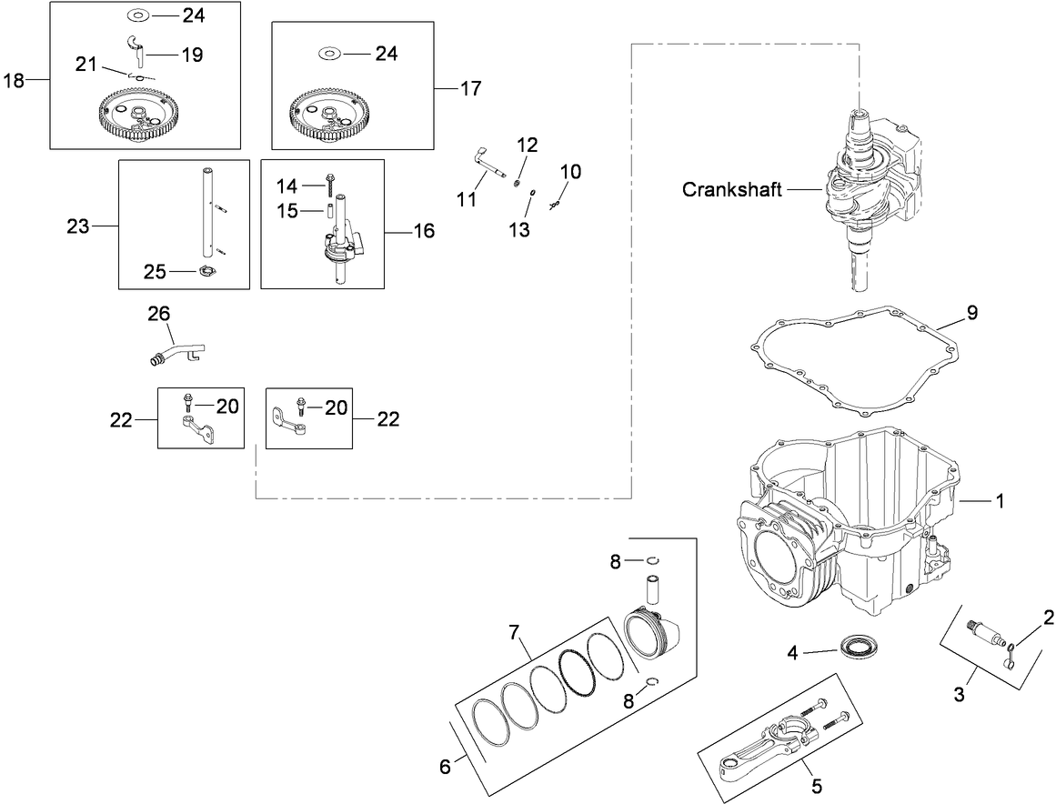 Crankcase Assembly  Kohler SV610-0211