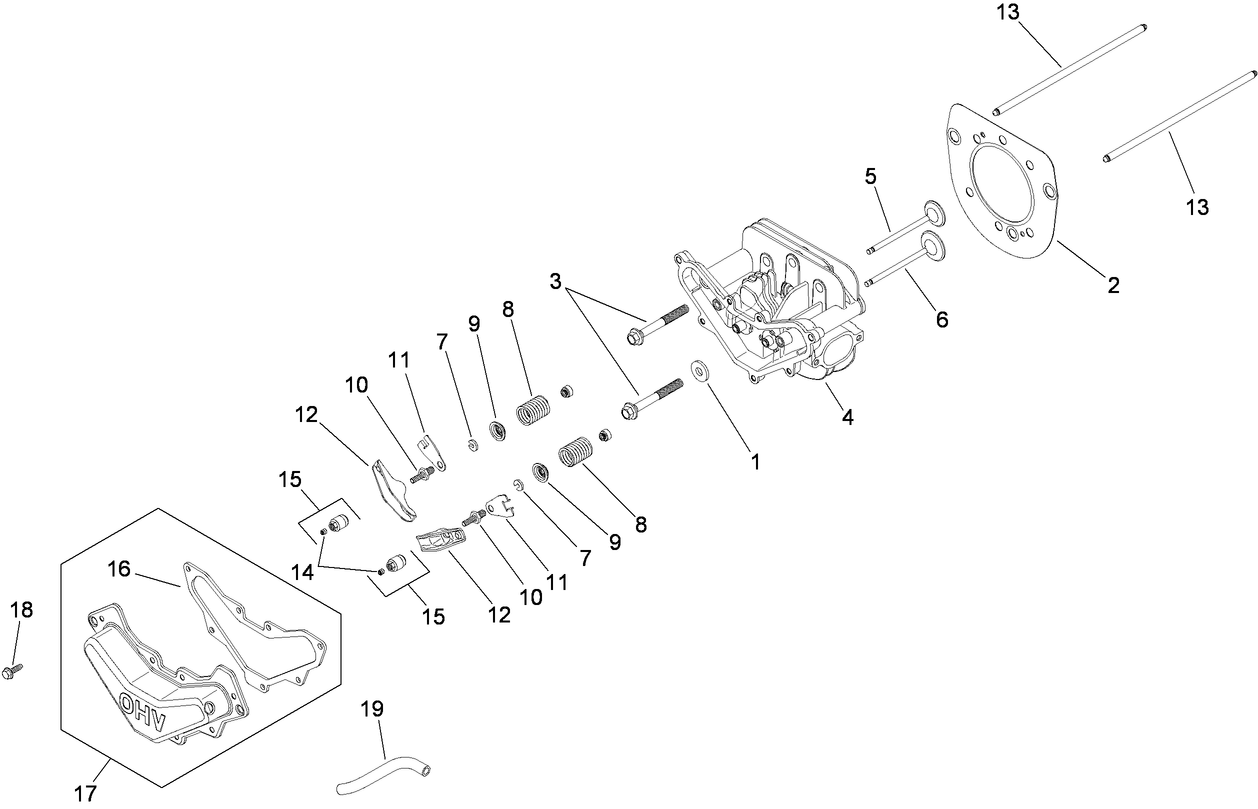 Head, Valve and Breather Assembly  Kohler SV610-0211