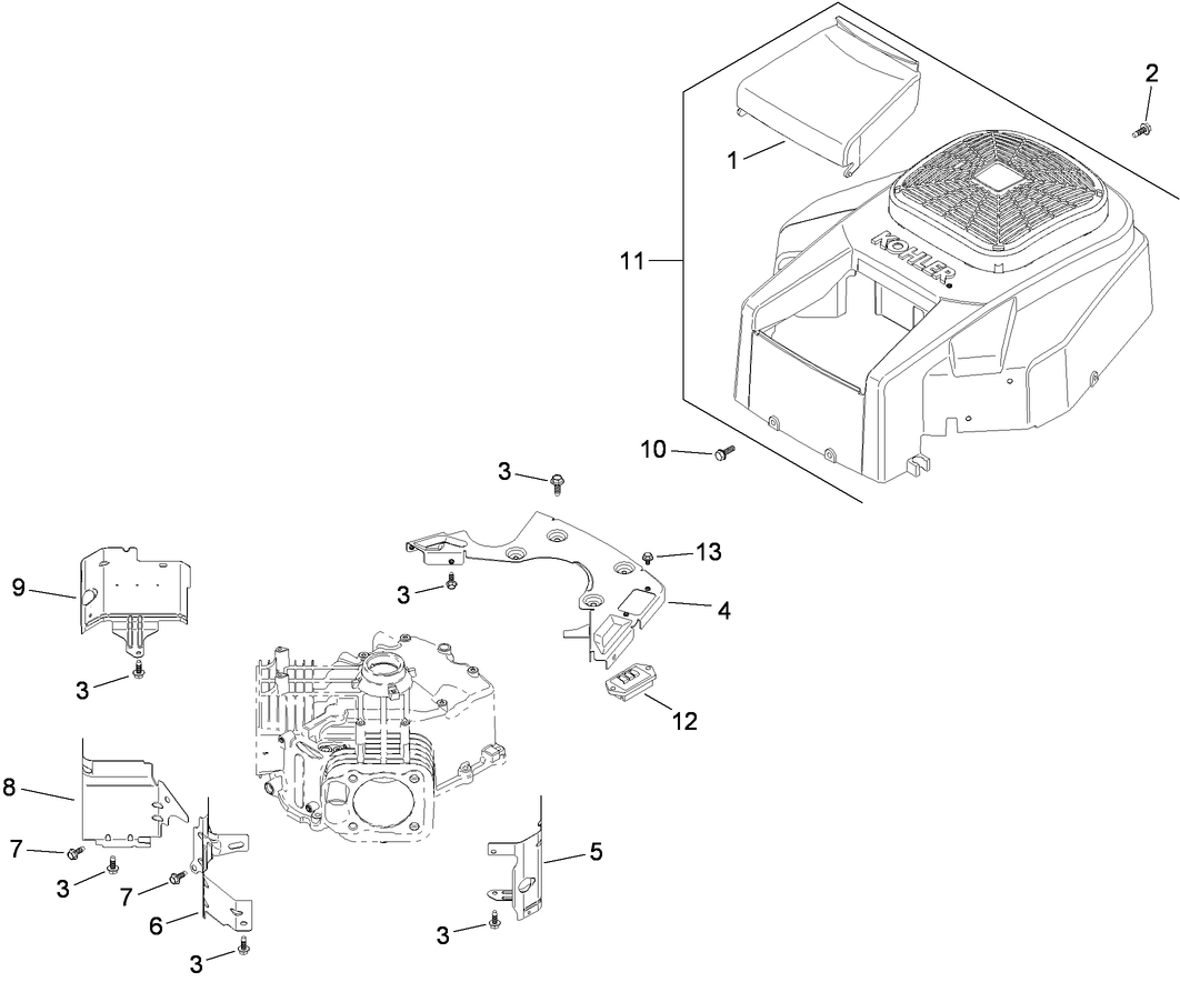 Blower Housing Assembly Kohler SV720-0039