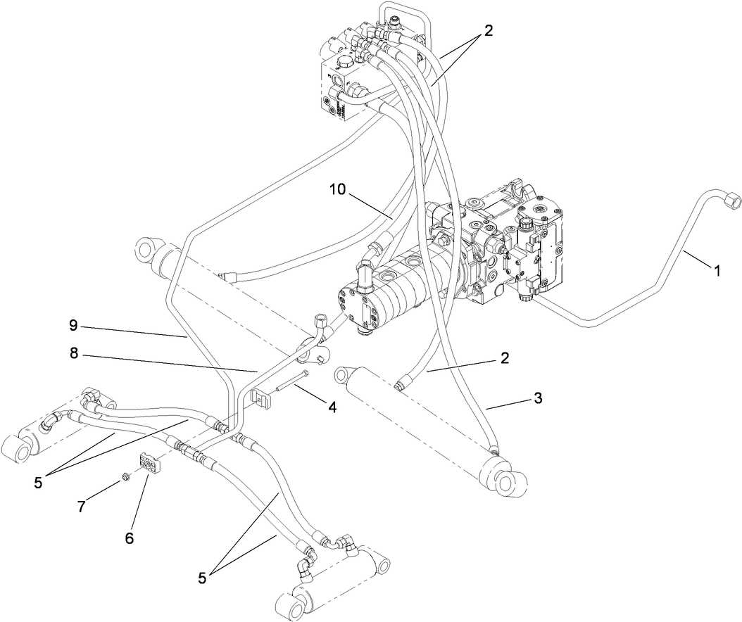 Lift Arms Hydraulic Plumbing Assembly
