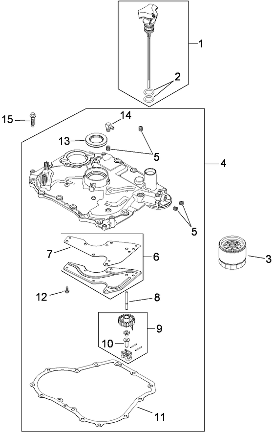 Oil Pan and Lubrication Assembly  Kohler SV590-0213