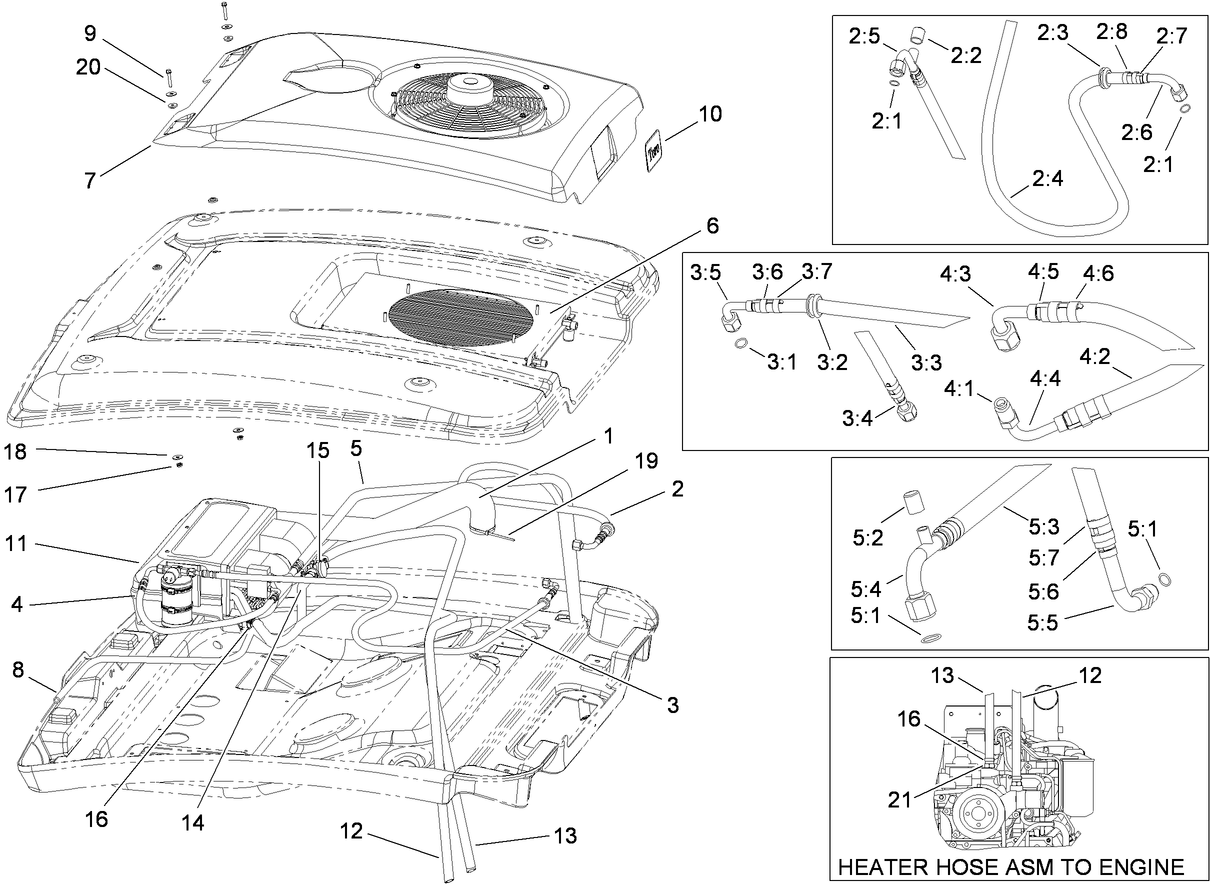 Roof and Hose  Cab Assembly