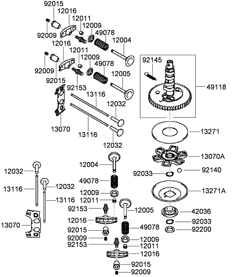 Valve and Camshaft Assembly  Kawasaki FH580V-FS30