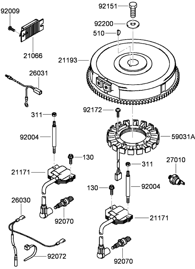 Electric Equipment Assembly  Kawasaki FH580V-FS30