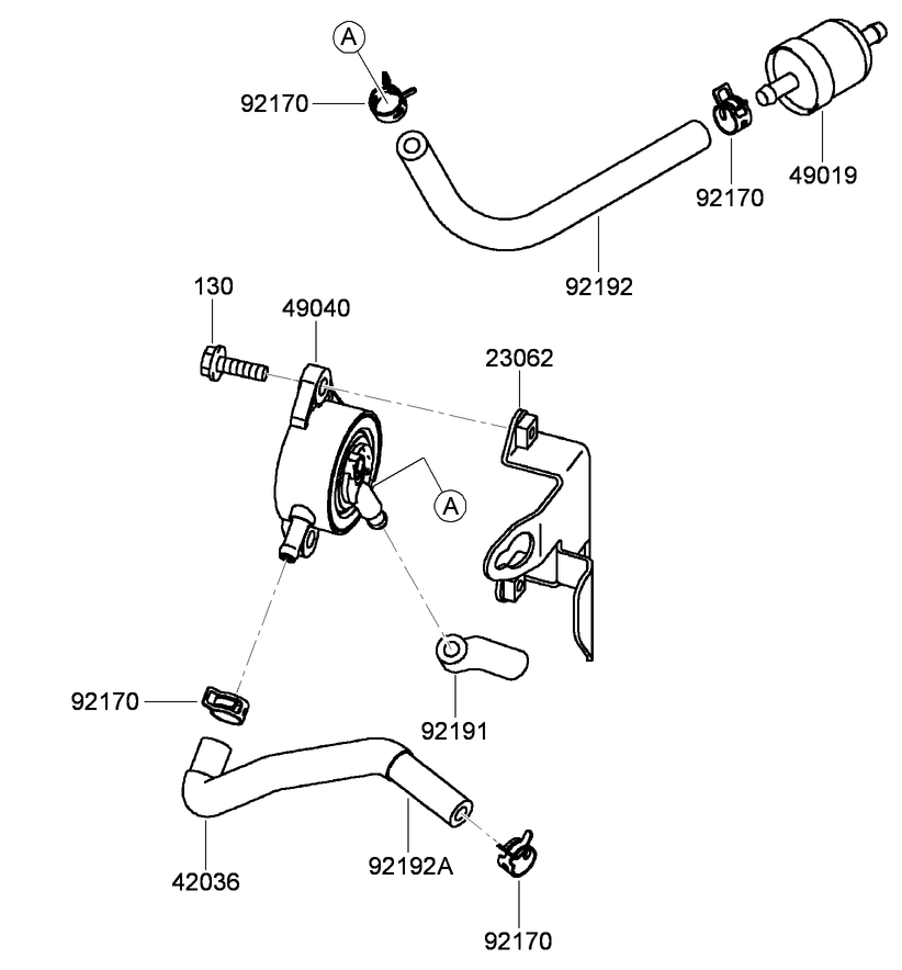 Fuel Tank and Valve Assembly  Kawasaki FH580V-FS30