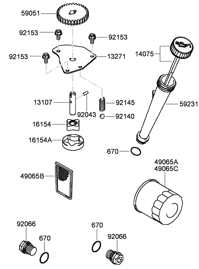 Lubrication Equipment Assembly Kawasaki FH541V-GS30