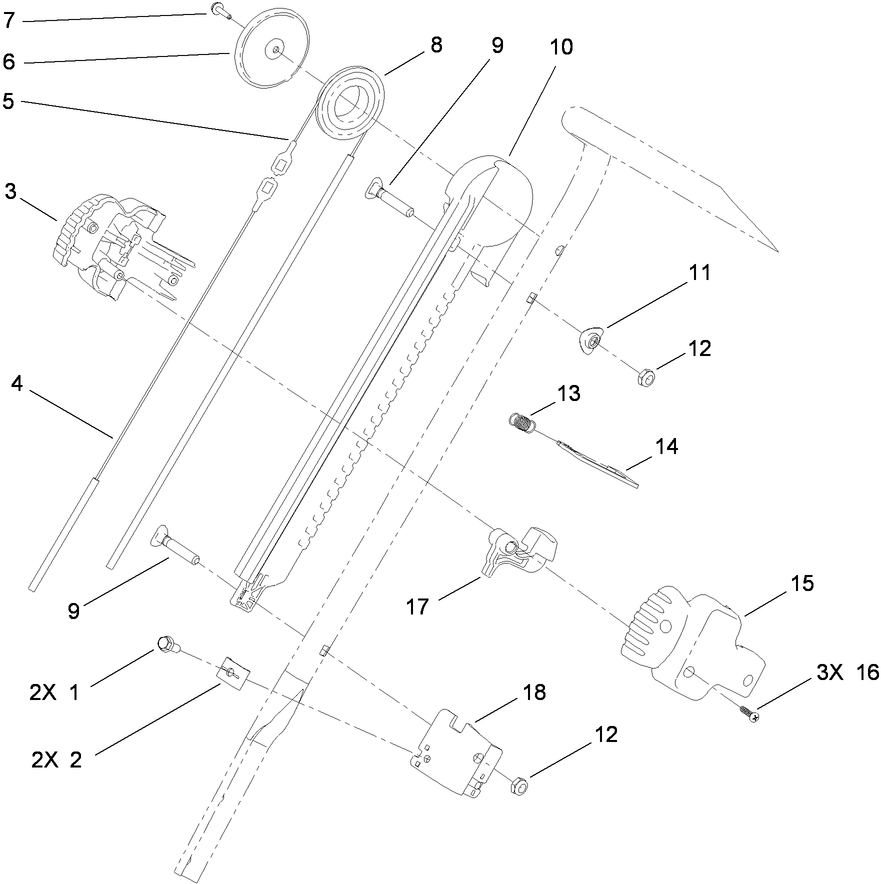 Handle Chute Control Assembly