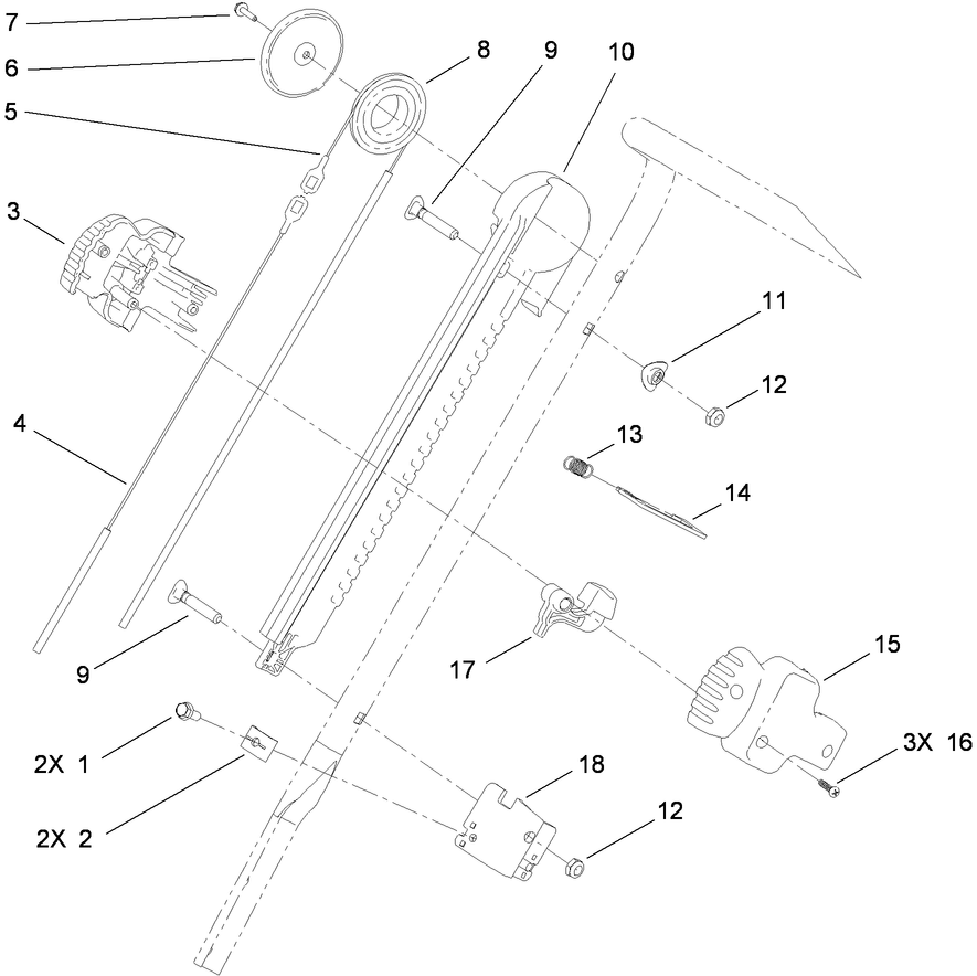 Handle Chute Control Assembly
