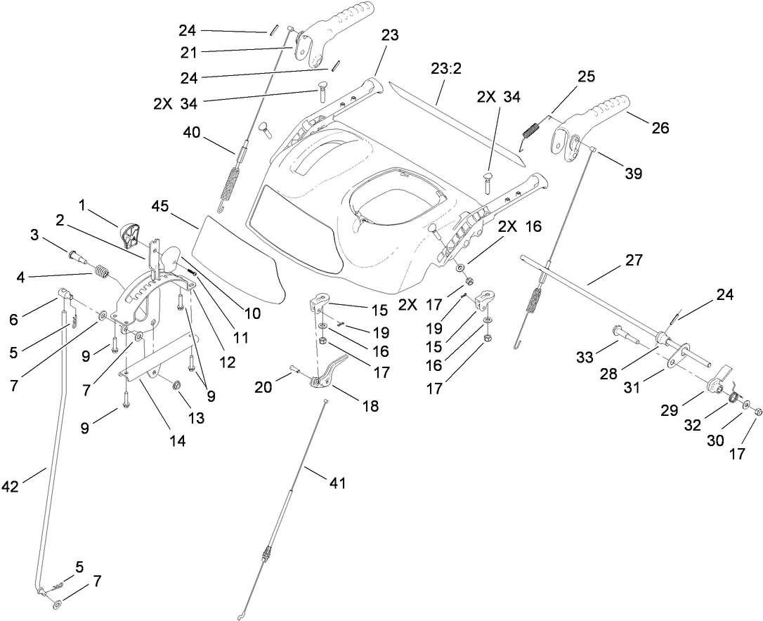 Upper Handle and Control Assembly