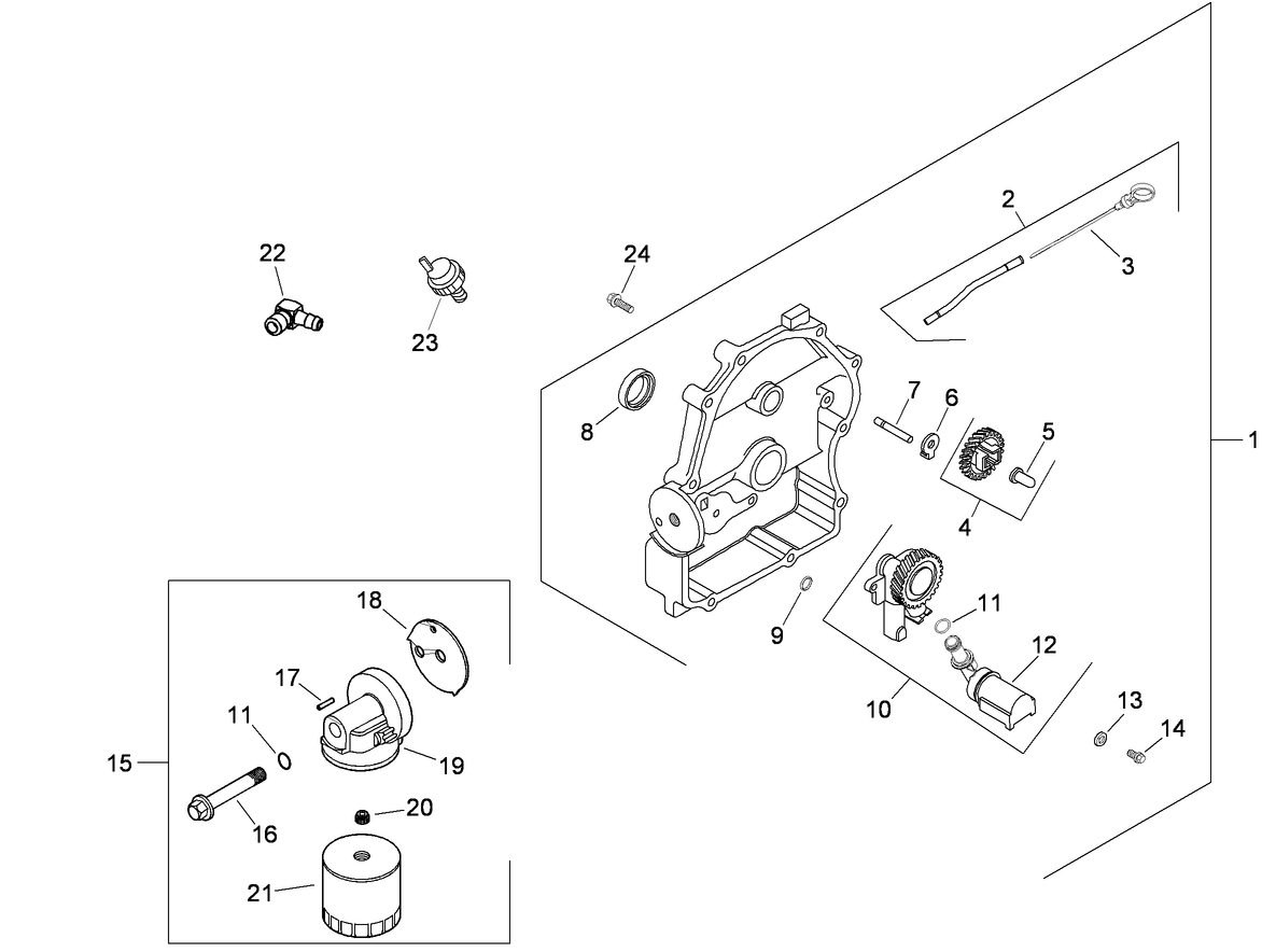 Oil Pan and Lubrication Assembly  Kohler CH680-3025A
