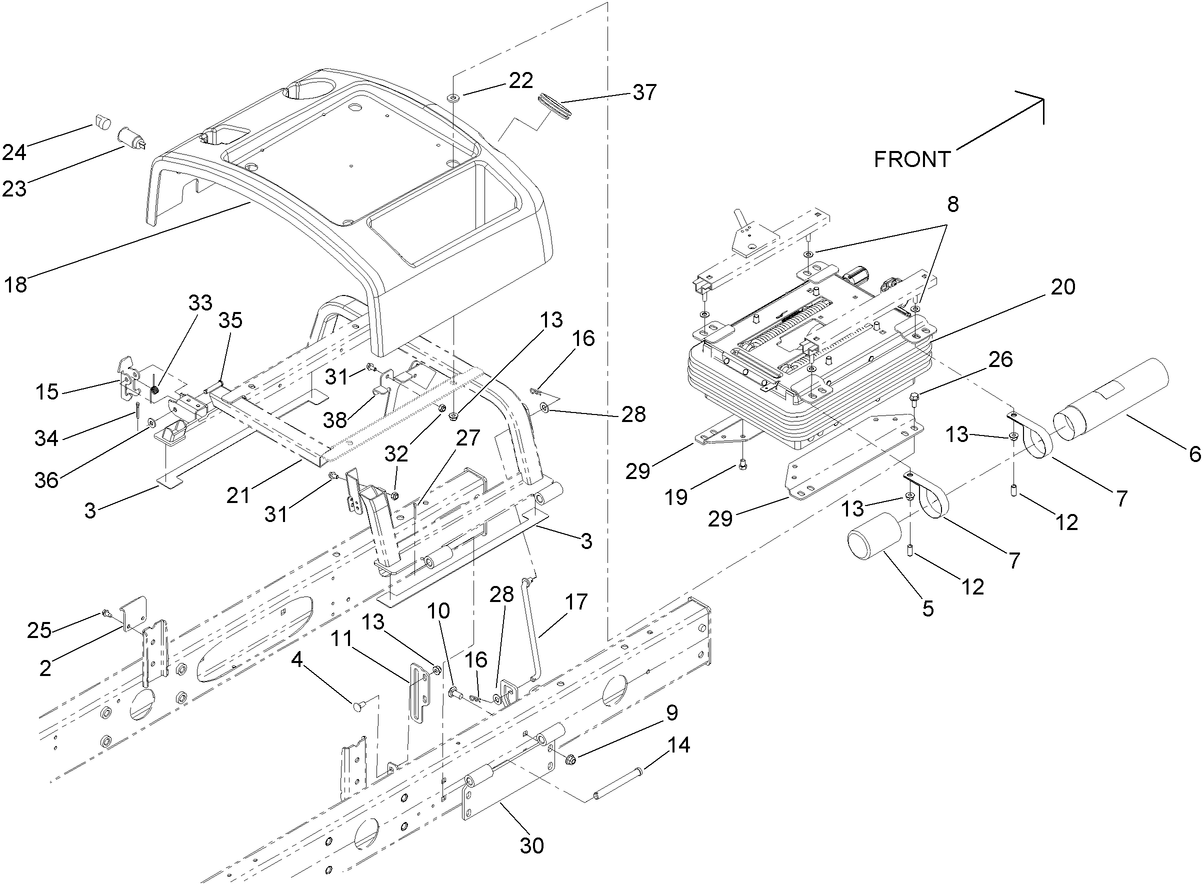 Seat Base and Suspension Assembly