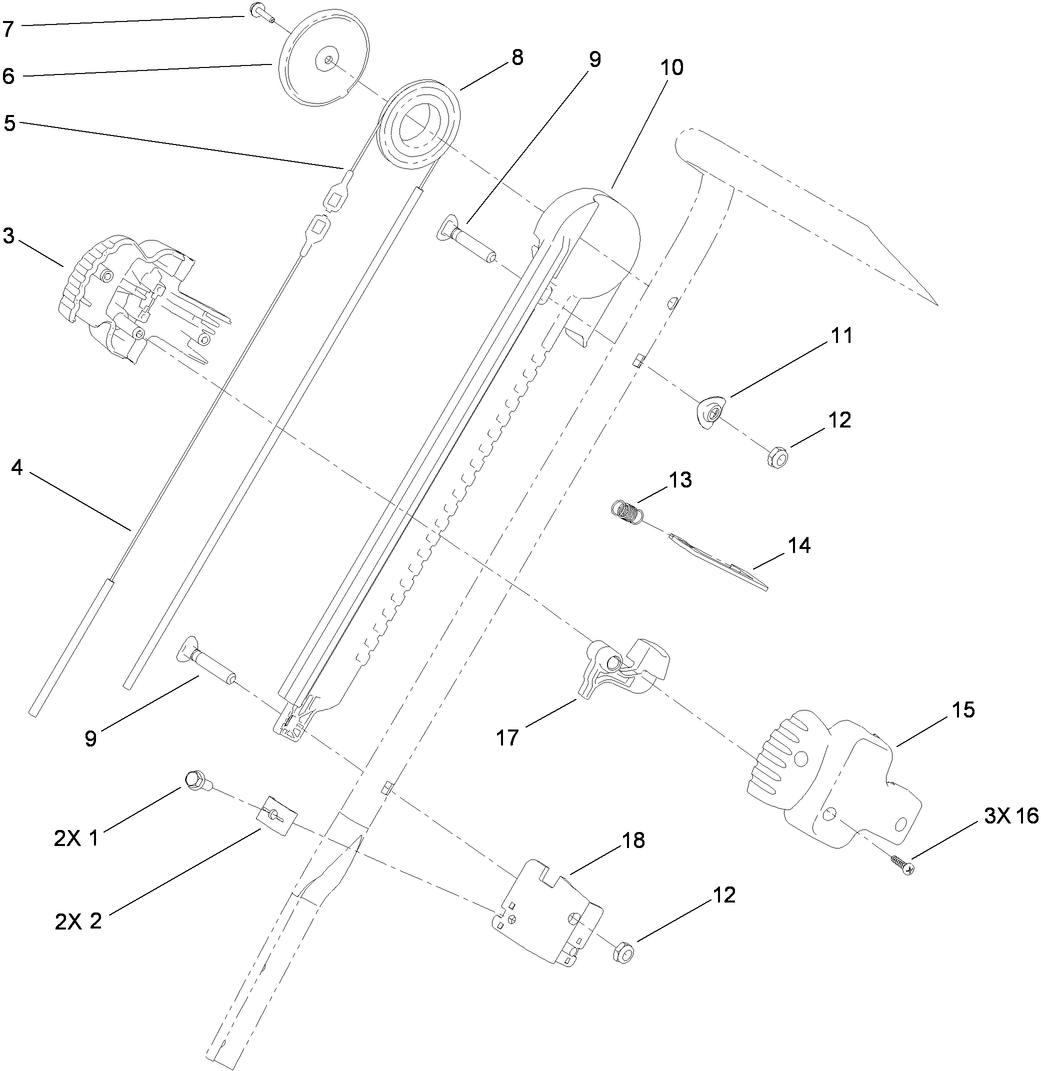 Handle Chute Control Assembly