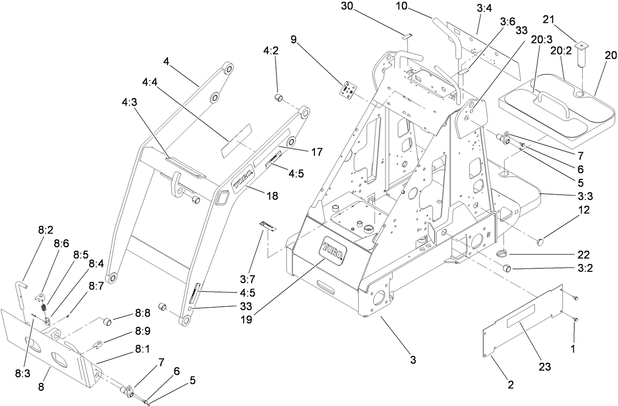Frame and Loader Arm Assembly