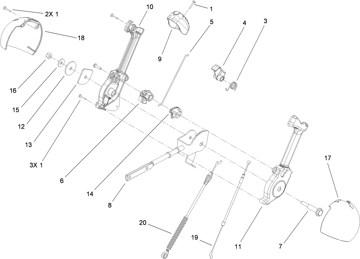 Lever Chute Control Assembly