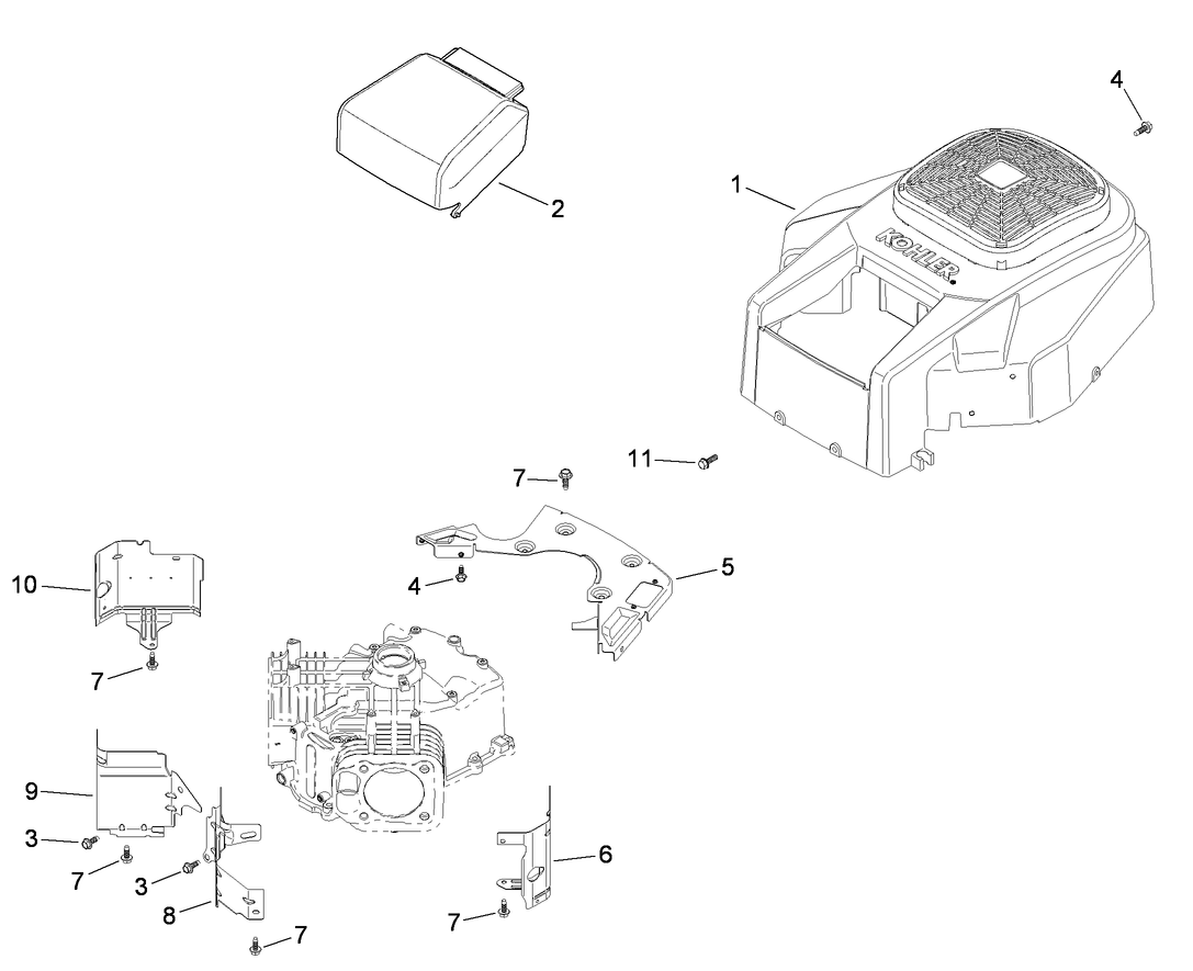 Blower Housing Assembly Kohler SV830-0016