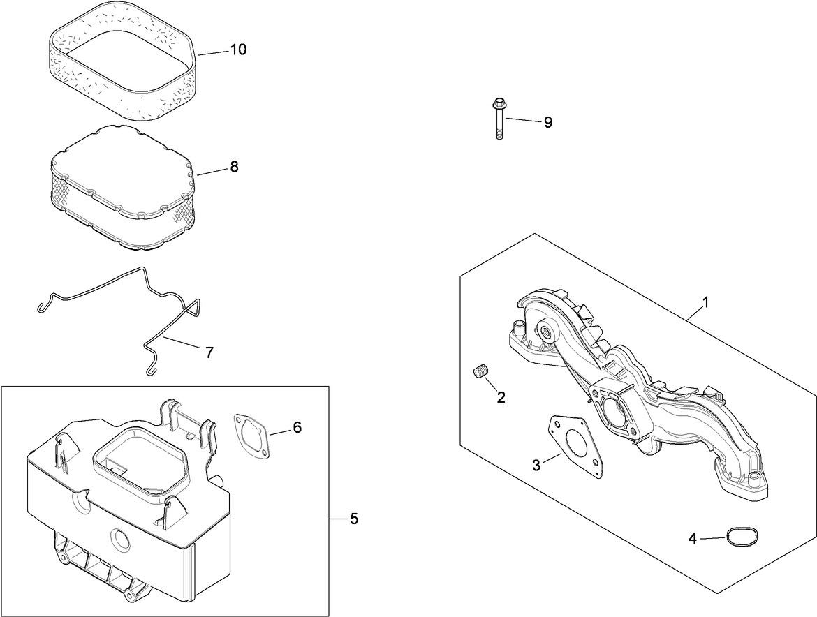 Air Intake and Filtration Assembly Kohler SV830-0016