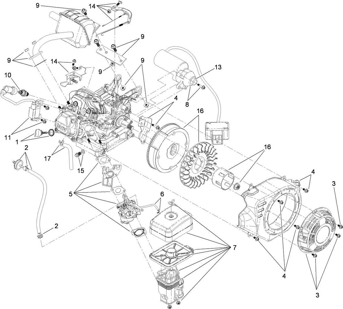 Electric Start Engine Component Assembly No. 119-1942