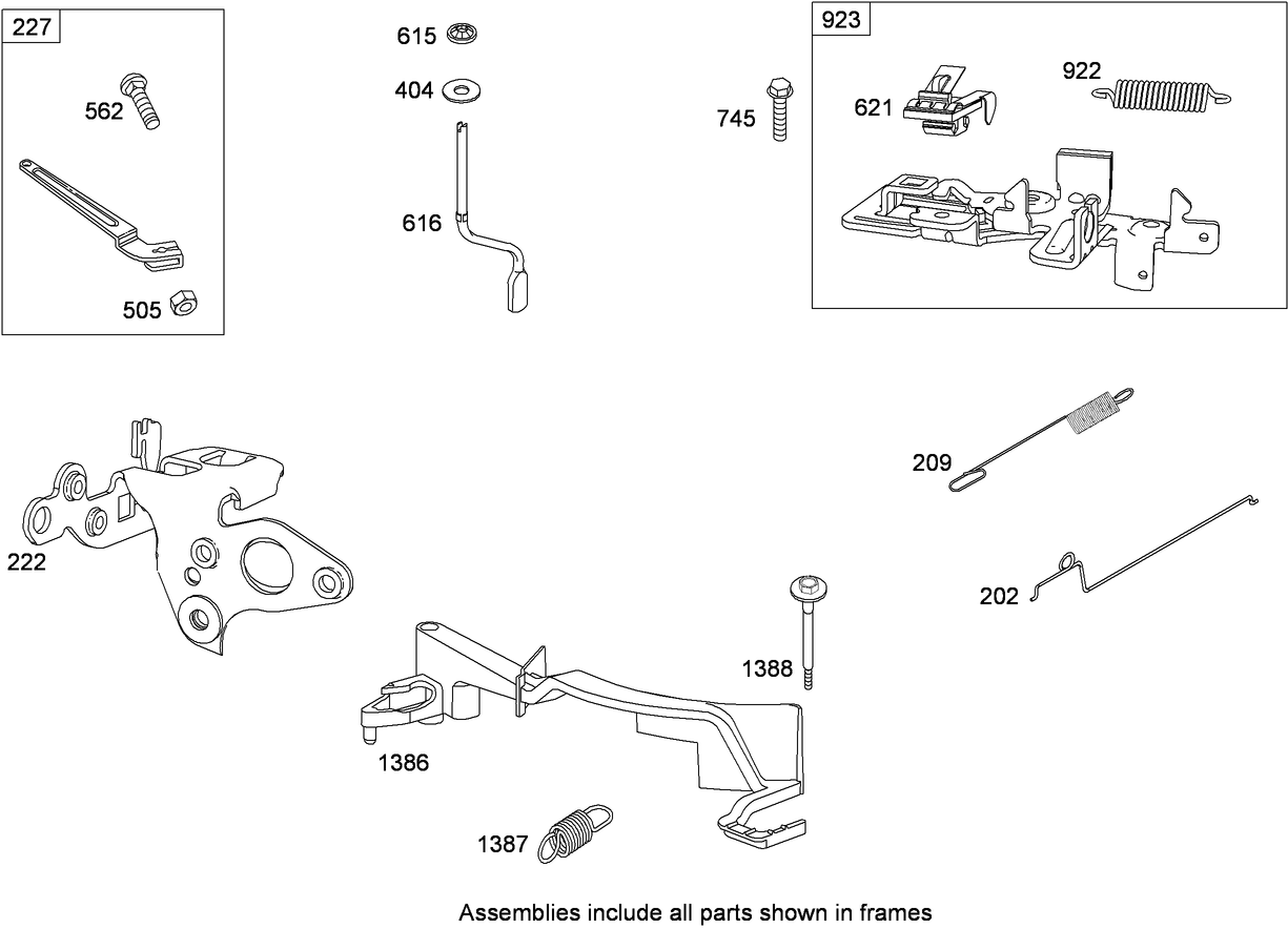 Governor and Controls Assembly Briggs and Stratton 124T02-0205-B1