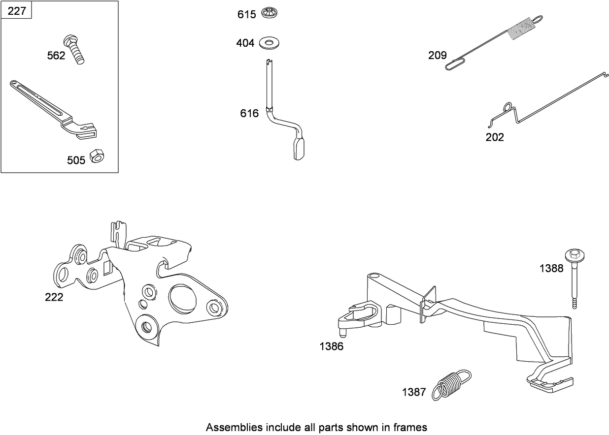 Governor and Controls Assembly  Briggs and Stratton 126T02-0256-B1