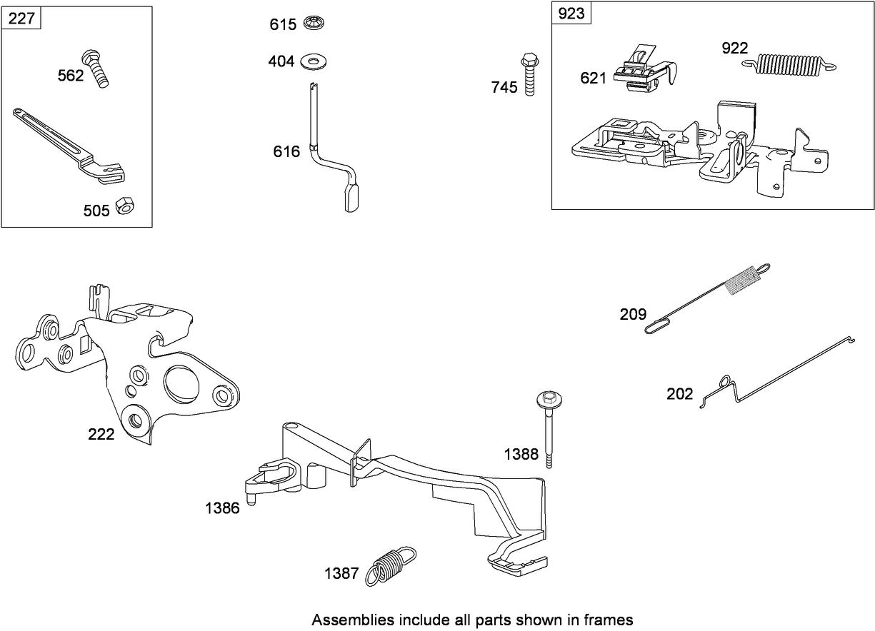 Governor and Controls Assembly  Briggs and Stratton 126L02-0120-F1