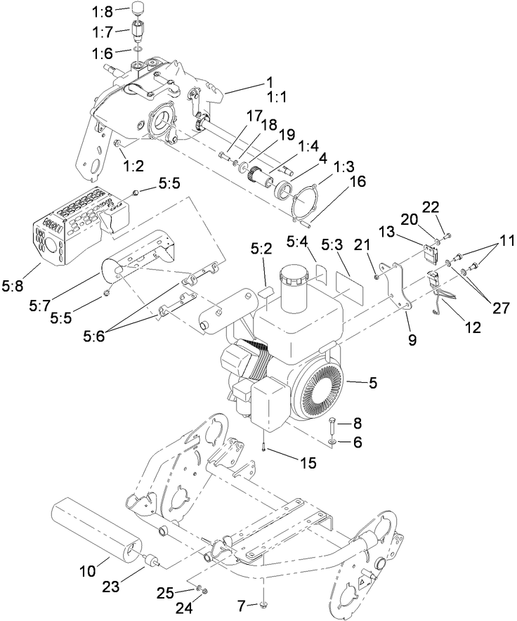 Gearbox and Engine Assembly
