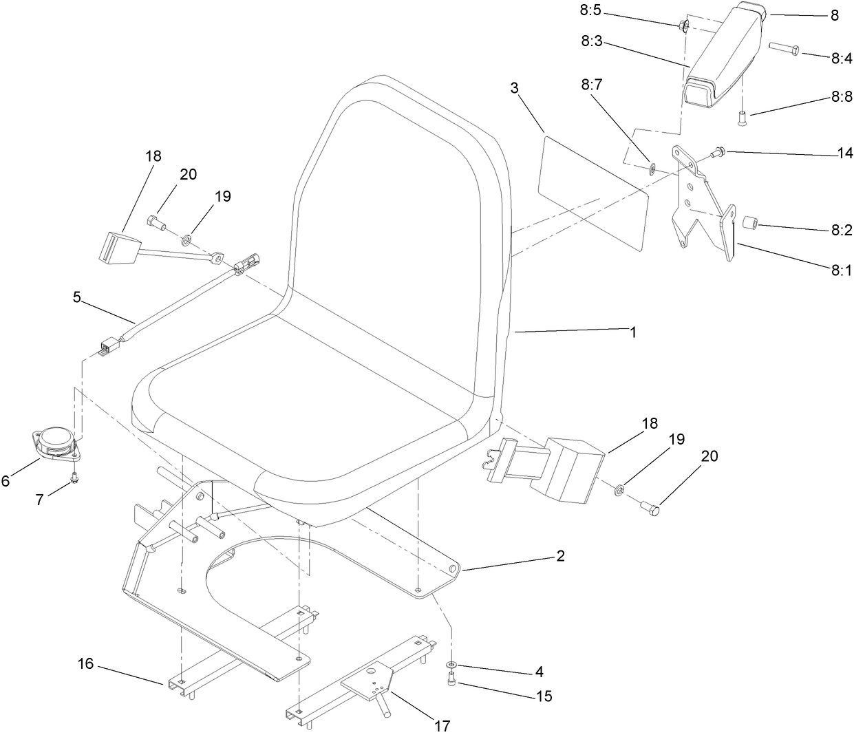 Seat and Armrest Assembly
