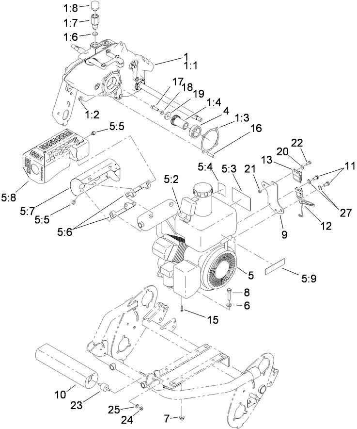 Gearbox and Engine Assembly