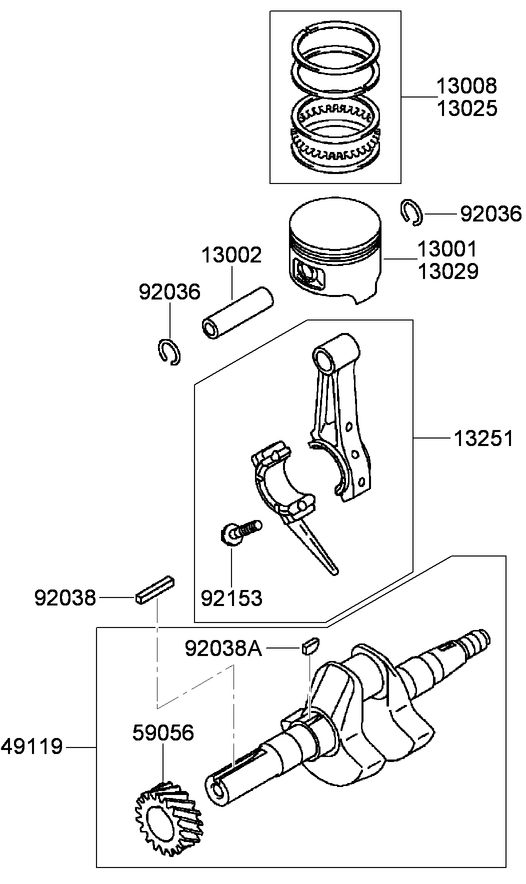 Piston and Crankshaft Assembly
