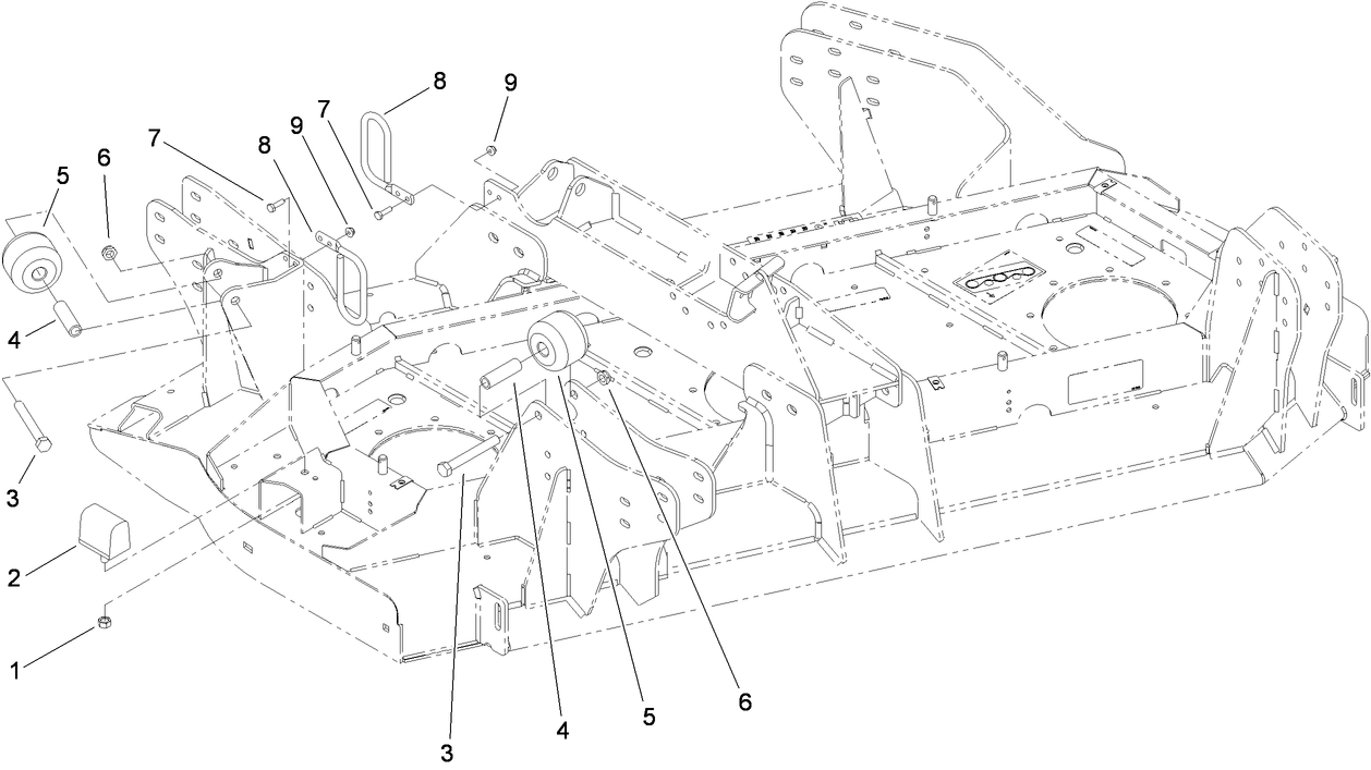 Left Deck  Stop and Hose Guide Assembly