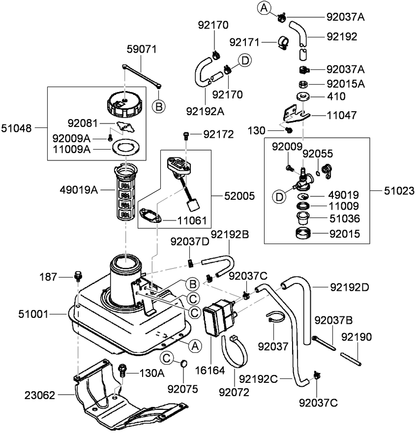 Fuel Tank and Fuel Valve Assembly