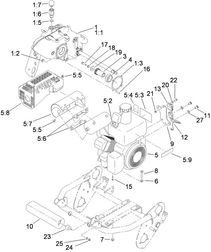 Gearbox and Engine Assembly