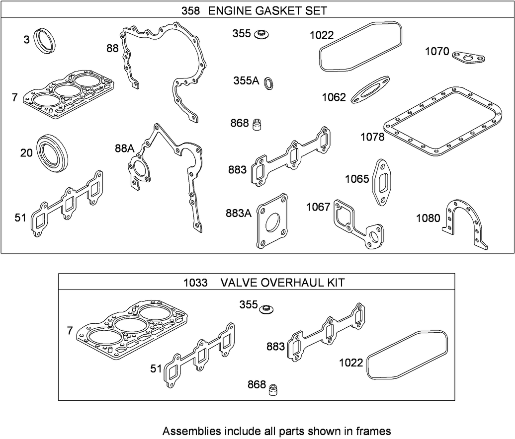 Gasket Set and Valve Overhaul Kit