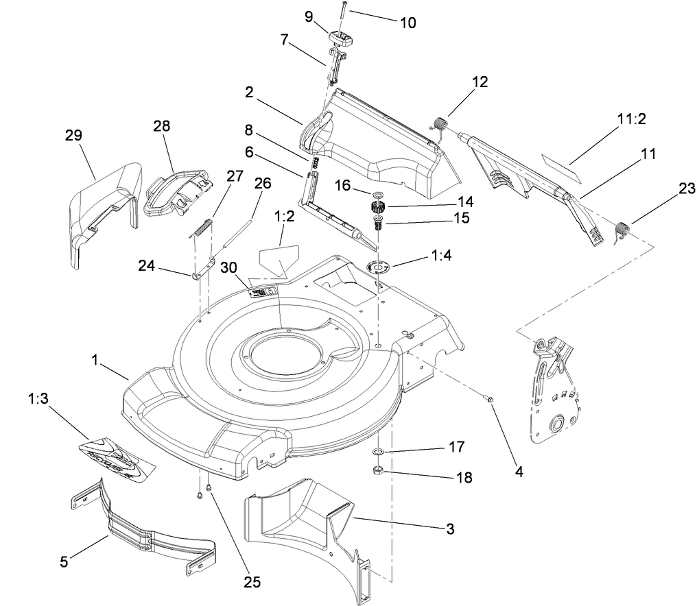 Deck, Side Chute and Rear Door Assembly