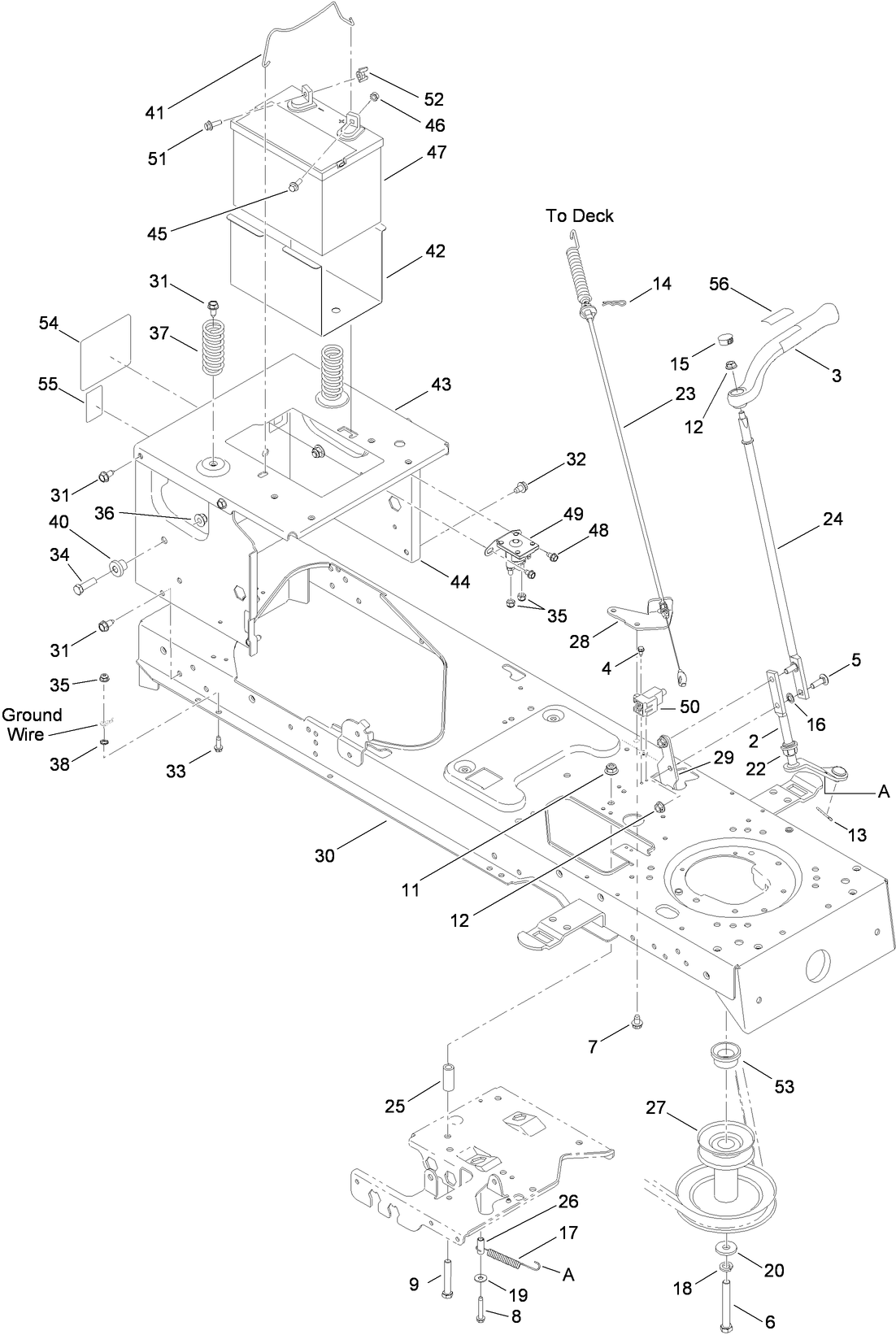 Frame, Battery and Manual PTO Assembly