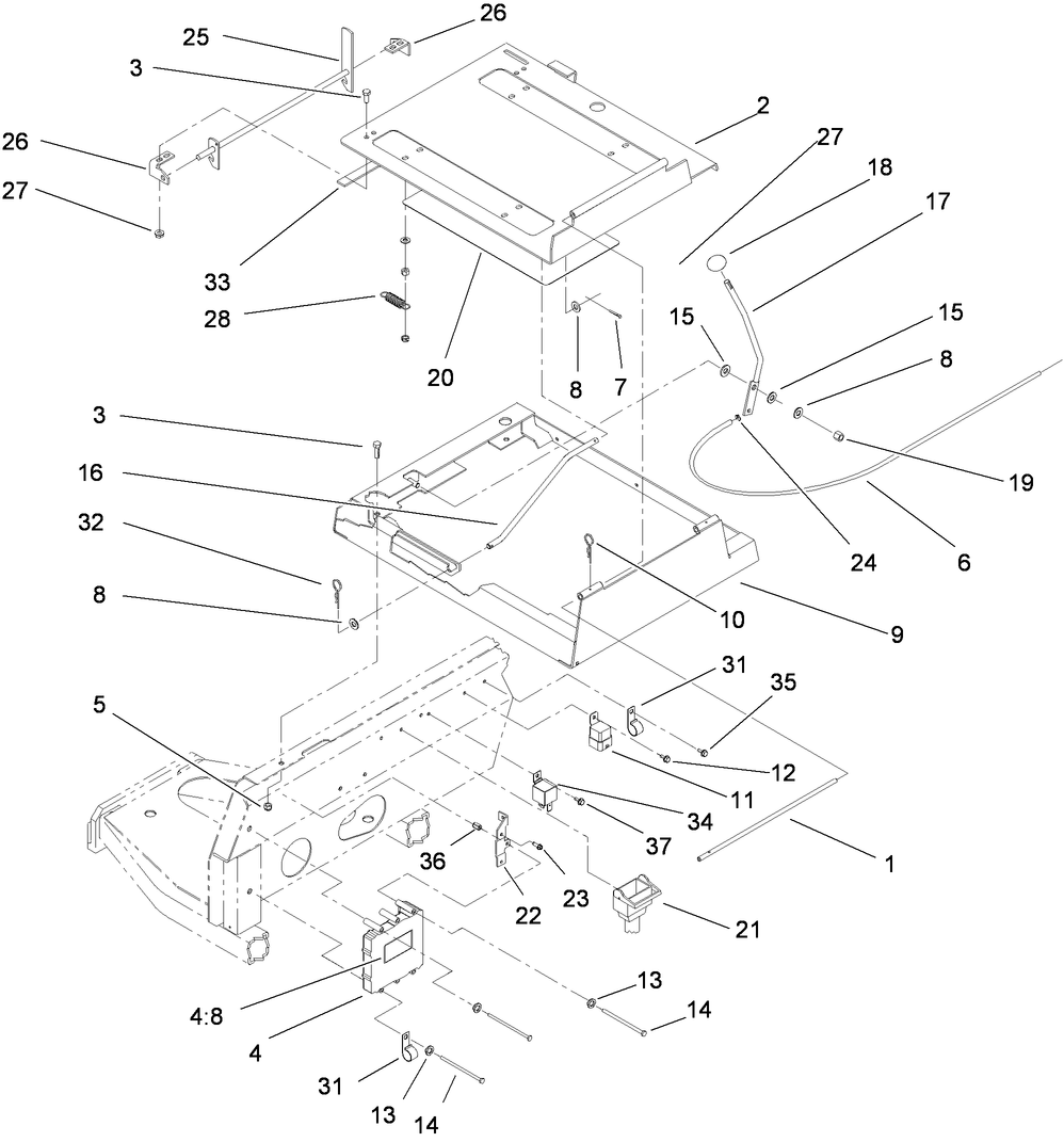Seat Frame and Throttle Assembly