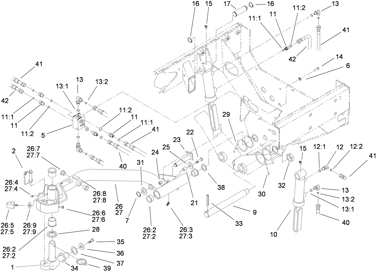 Rear No. 2 and No. 3 Lift Arm Assembly