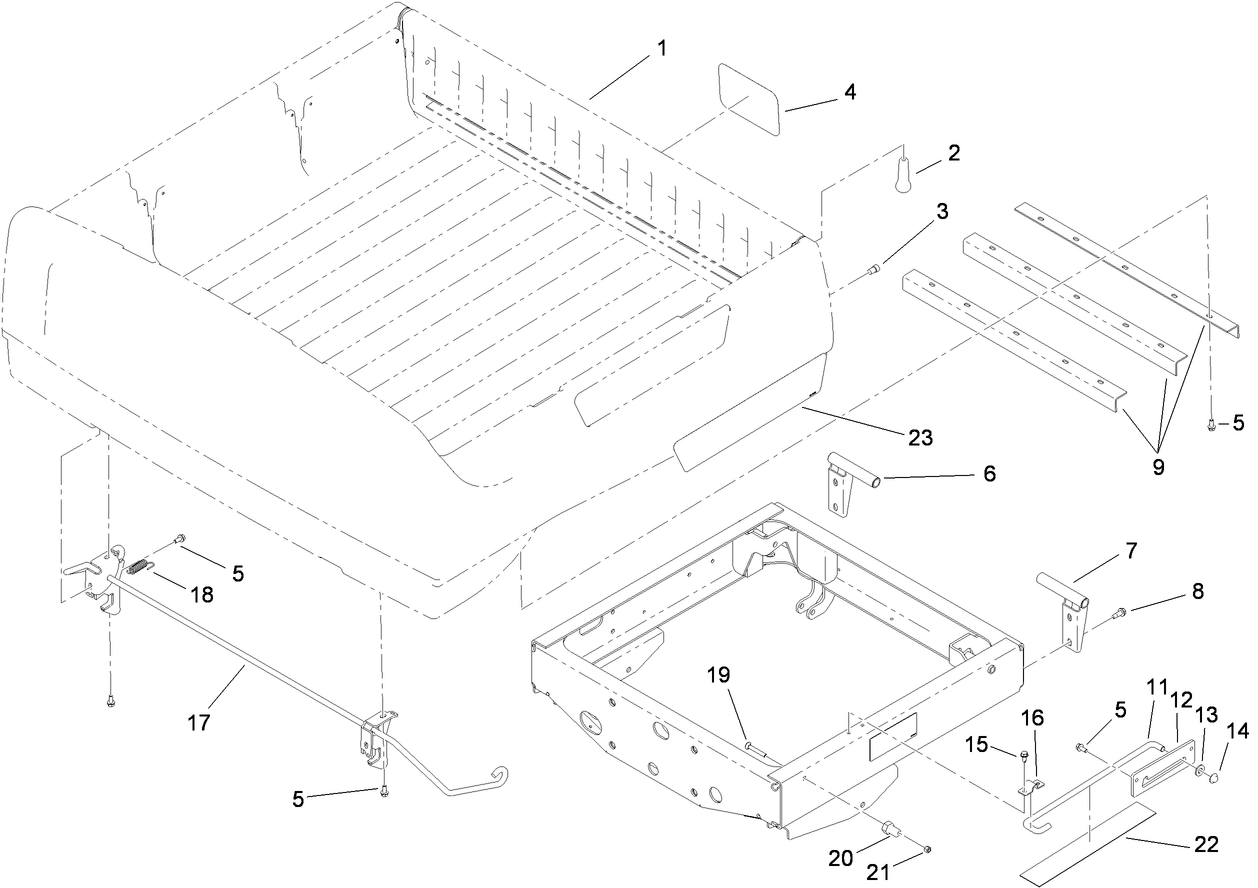Box and Tailgate Installation Assembly