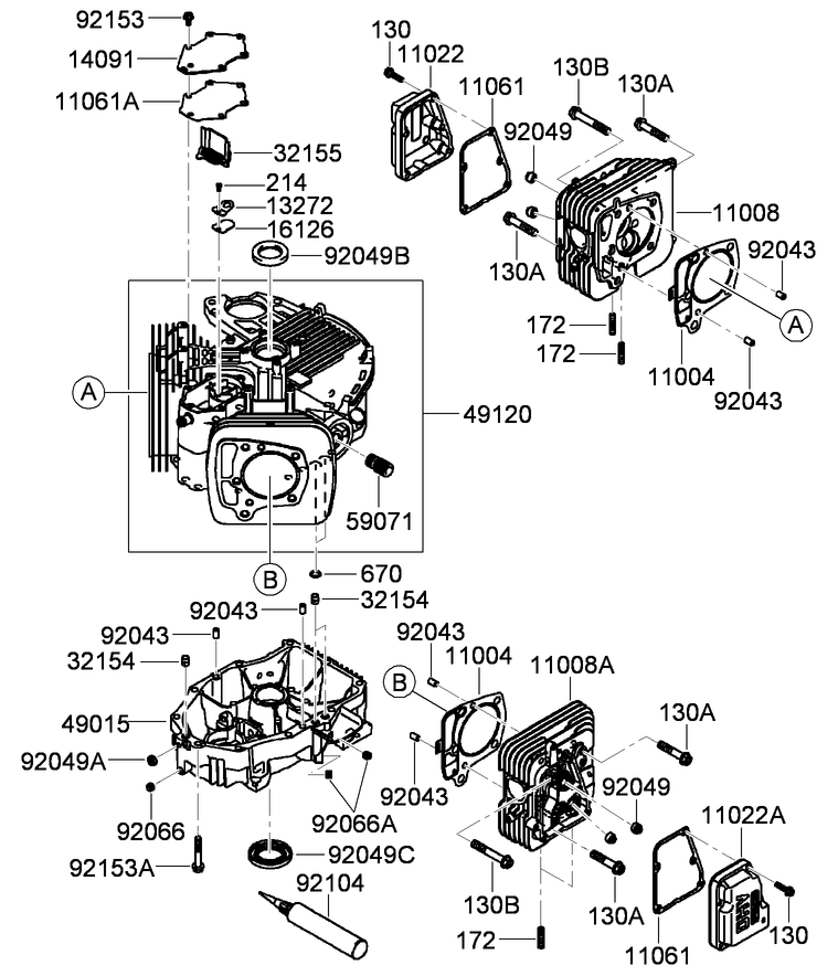 Cylinder and Crankcase Assembly
