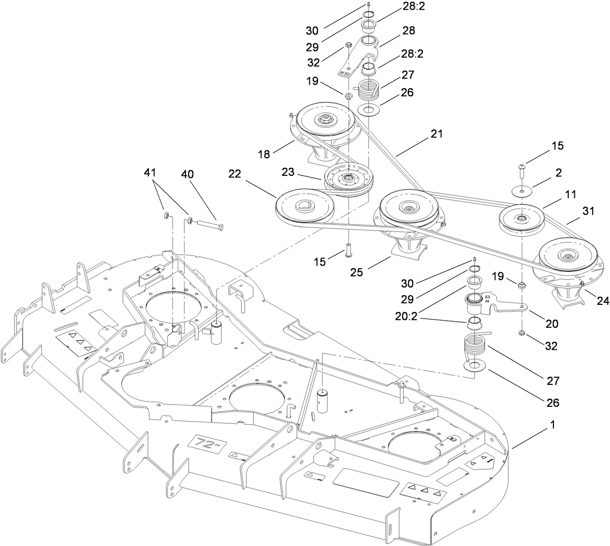 Deck Belt and Pulley Assembly