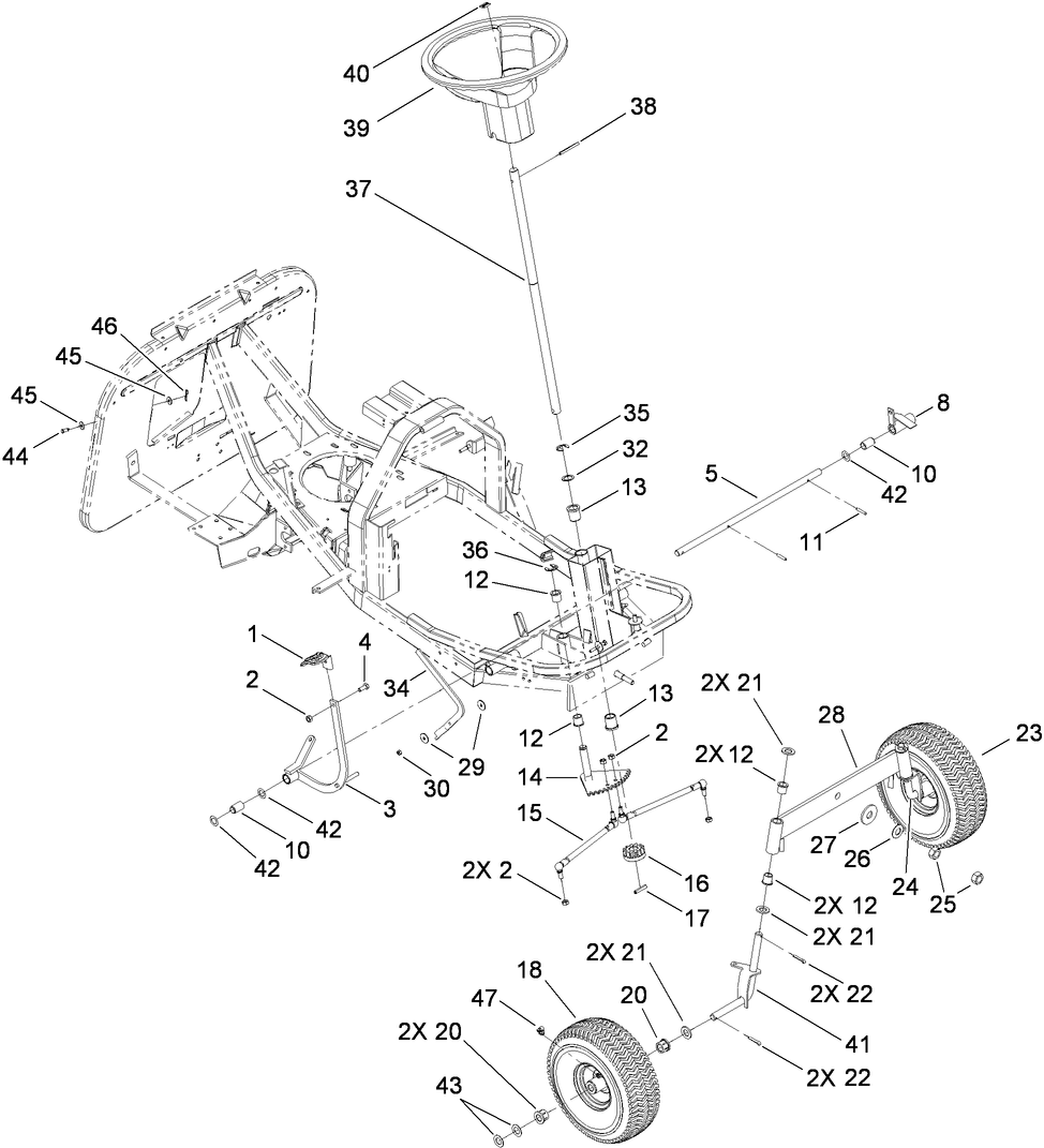 Front Axle and Steering Assembly