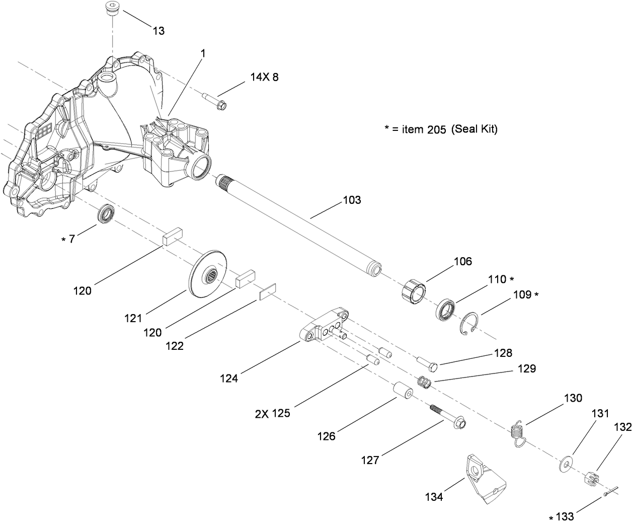 Shaft and Brake Assembly Transmission No. 114-3192