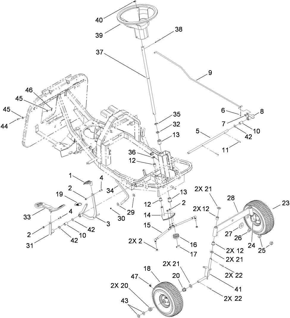 Front Axle and Steering Assembly